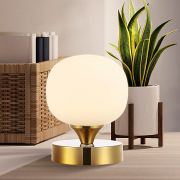 Owen 6.13" Bohemian Farmhouse Iron Rechargeable Integrated LED Table Lamp